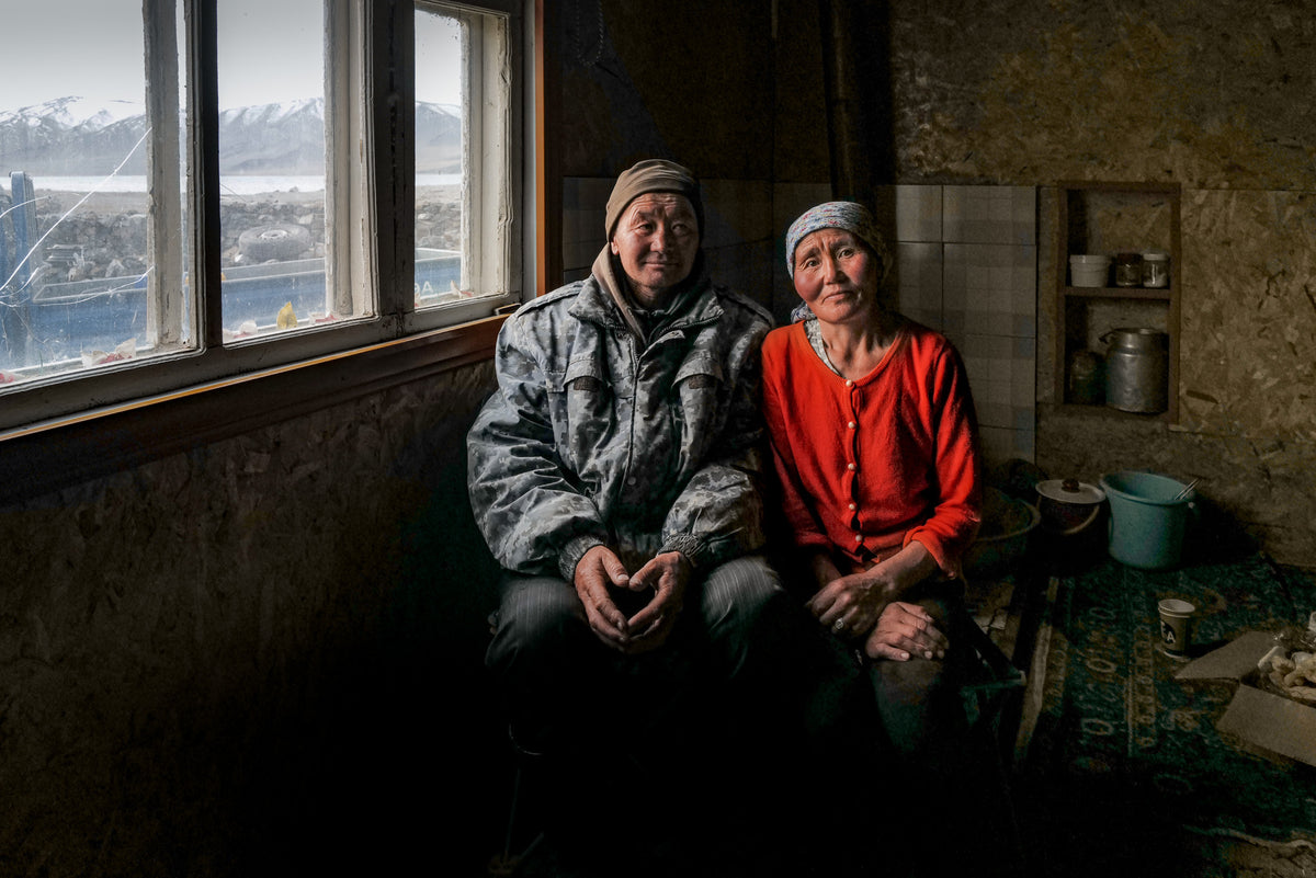 Ein Paar zu Hause in der Westmongolei