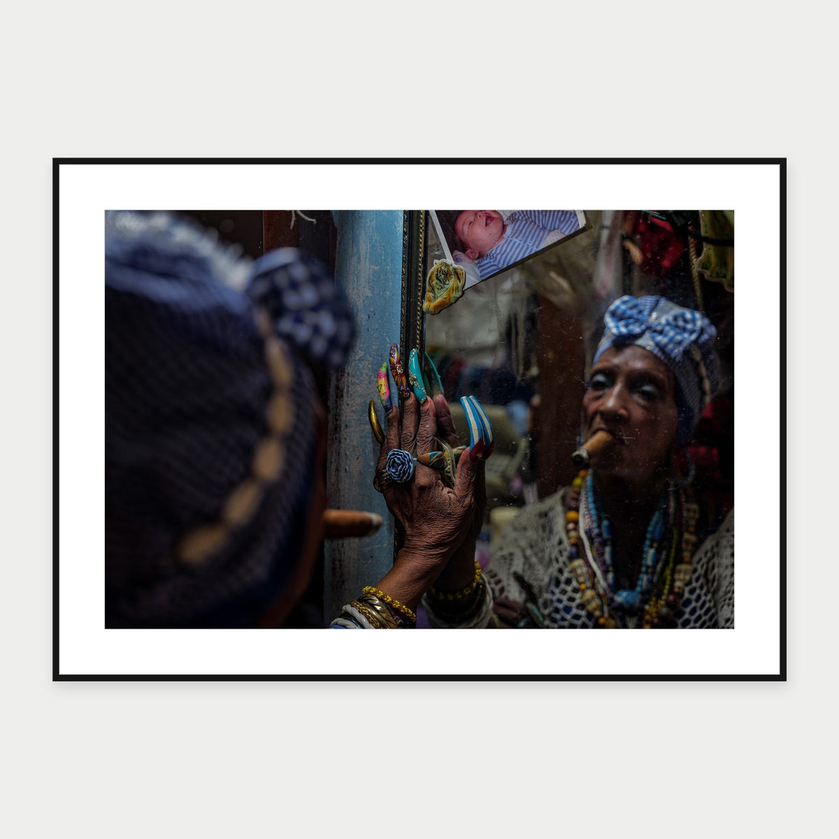 Black-framed display mockup of Havana Reflections by Laurin Strele; frame shown for illustration.