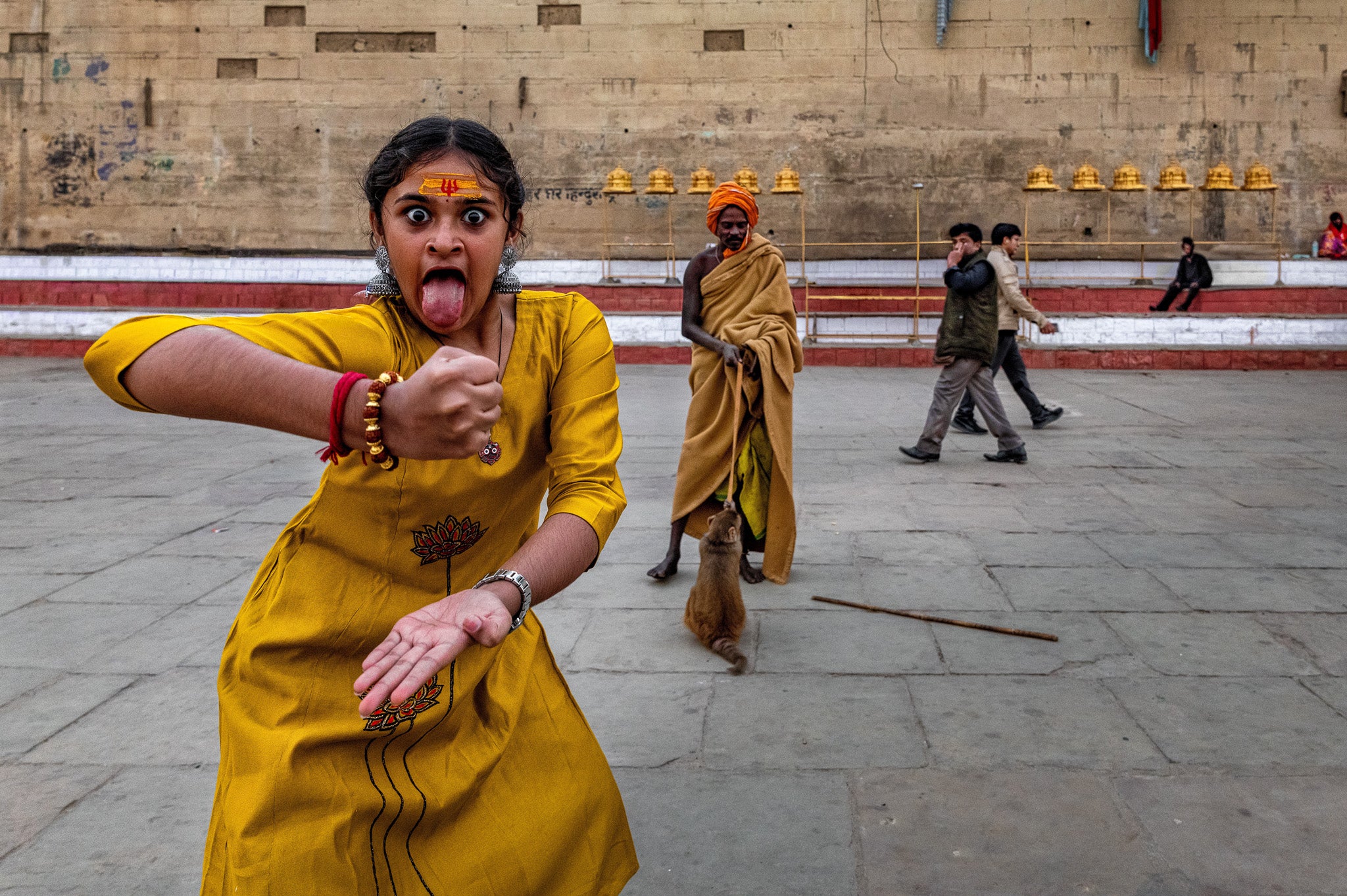 Photographers working during a documentary photography workshop in India